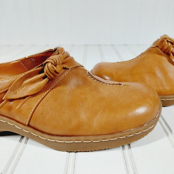 Hush Puppies Knuckle Camel Leather Mules C913 - Picture 11 of 13